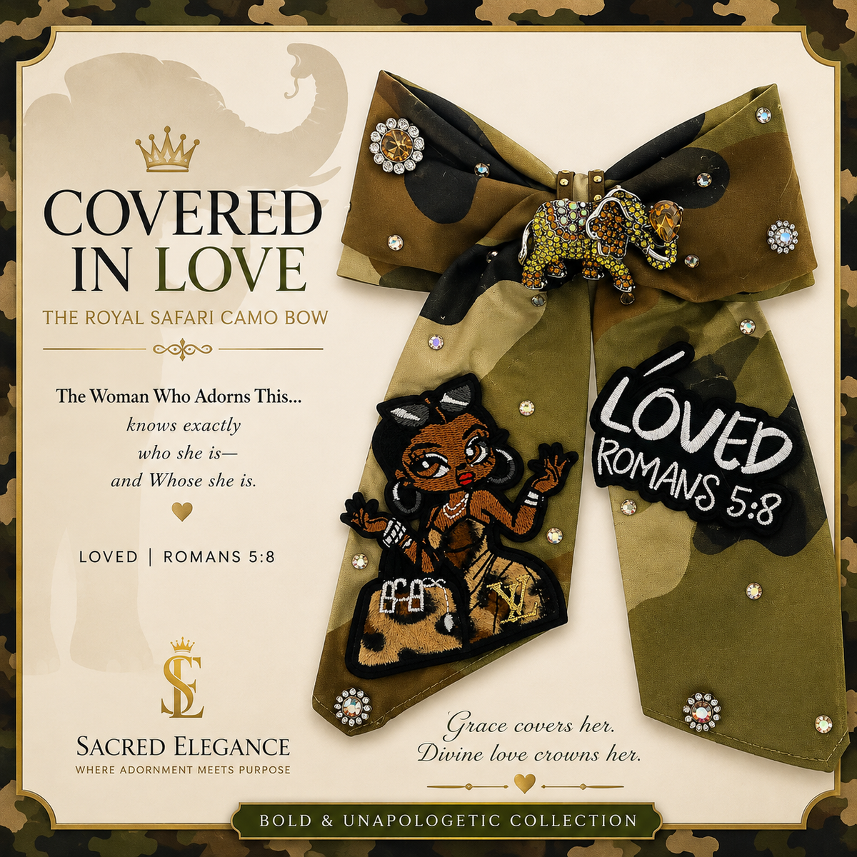 COVERED IN LOVE | The Royal Safari Camo Bow