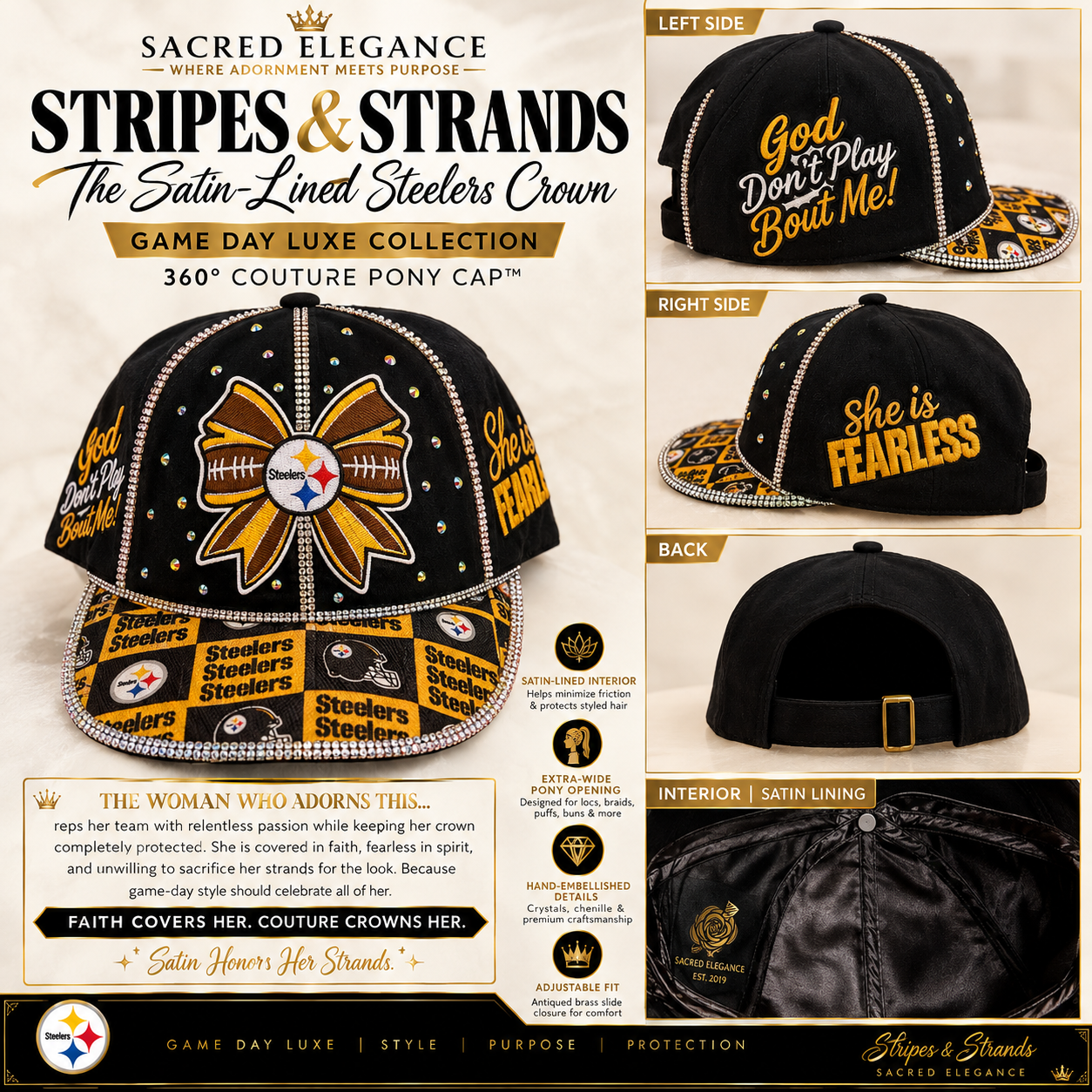 STRIPES & STRANDS | The Satin-Lined Steelers Crown