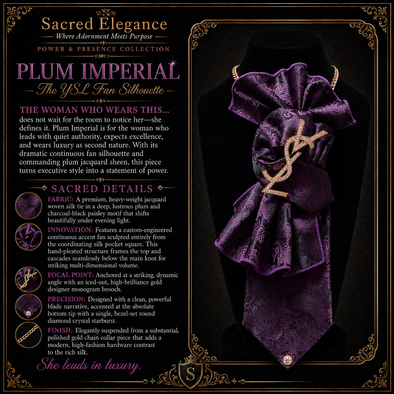PLUM IMPERIAL | The YSL Fan Silhouette