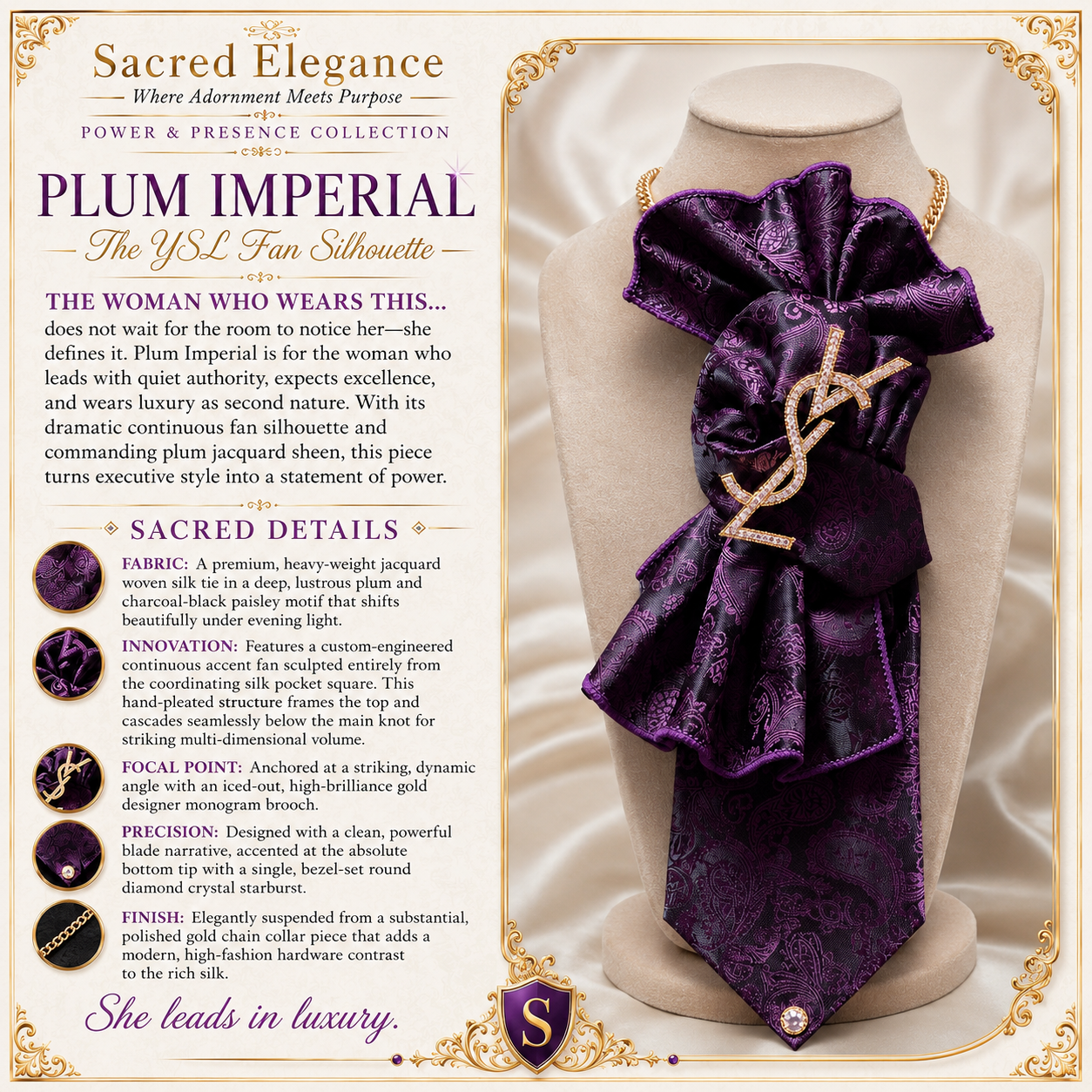 PLUM IMPERIAL | The YSL Fan Silhouette
