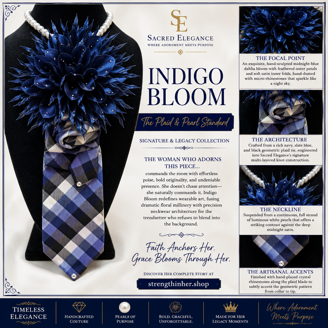 INDIGO BLOOM | The Plaid & Pearl Standard