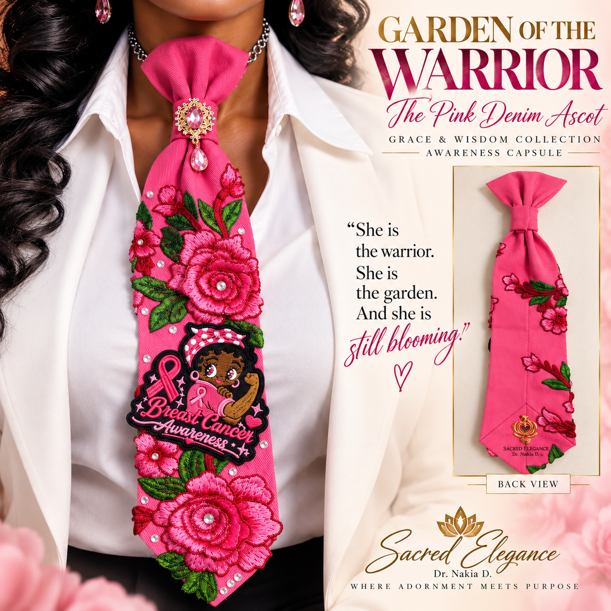 GARDEN OF THE WARRIOR | The Pink Denim Ascot